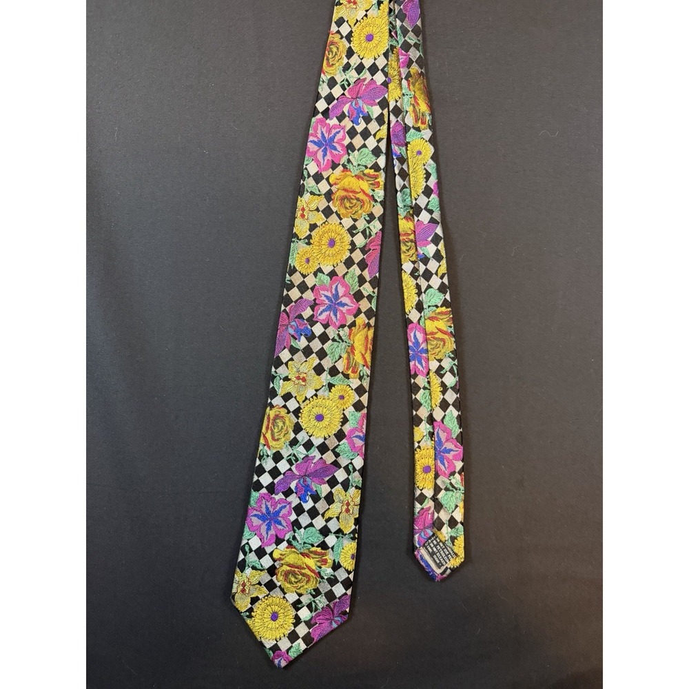 Vintage 1990's V2 By Versace Vibrant Multi-Colored Neck Tie, 59"